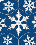 Snowflake Chains Blue White Rug