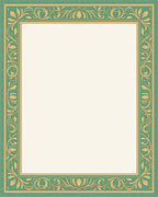 Green Gold Botanical Border Rug