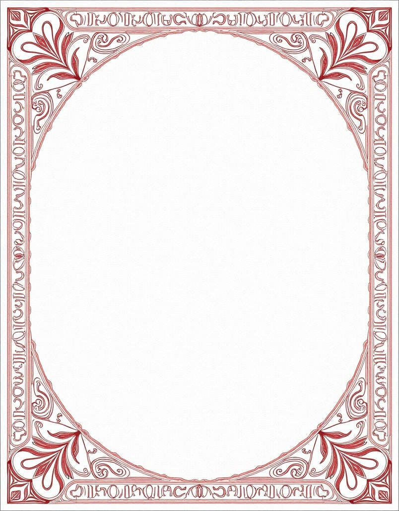 Elegant Red Victorian Floral Frame Rug