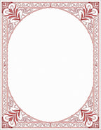 Elegant Red Victorian Floral Frame Rug