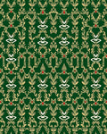 Emerald Green Golden Floral Foliage Rug