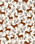 Brown Deer Woodland Forest Scene Rug