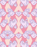 Romantic Lilac Pink Heart Scroll Rug