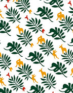 Whimsical Yellow Fauna Green Leafy Rug