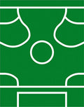 Modern Green and White Court Rug