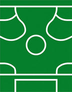 Modern Green and White Court Rug
