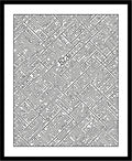 Black and White Labyrinth Line Art Rug
