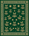 Emerald Green Gold Festive Bells Rug