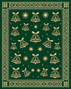 Emerald Green Gold Festive Bells Rug