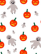 Spooky Orange Pumpkin Ghost Collage Rug