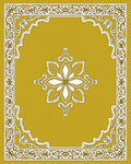 Golden Ochre Ornate Floral Border Rug