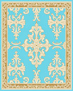 Golden Acanthus Scroll Blue Rug