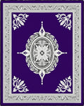 Royal Purple White Scroll Medallion Rug