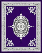 Royal Purple White Scroll Medallion Rug