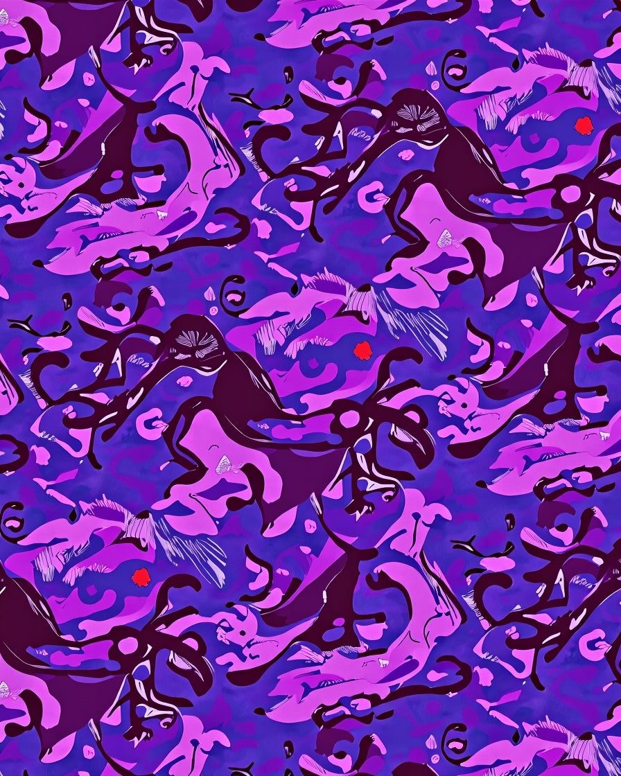 Bold Amethyst Abstract Swirls Rug