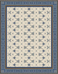 Ornate Blue and Cream Lattice Rug