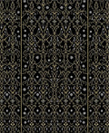 Elegant Black Gold Floral Vines Rug