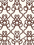 Dark Brown Organic Swirl Damask Rug