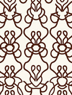 Dark Brown Organic Swirl Damask Rug