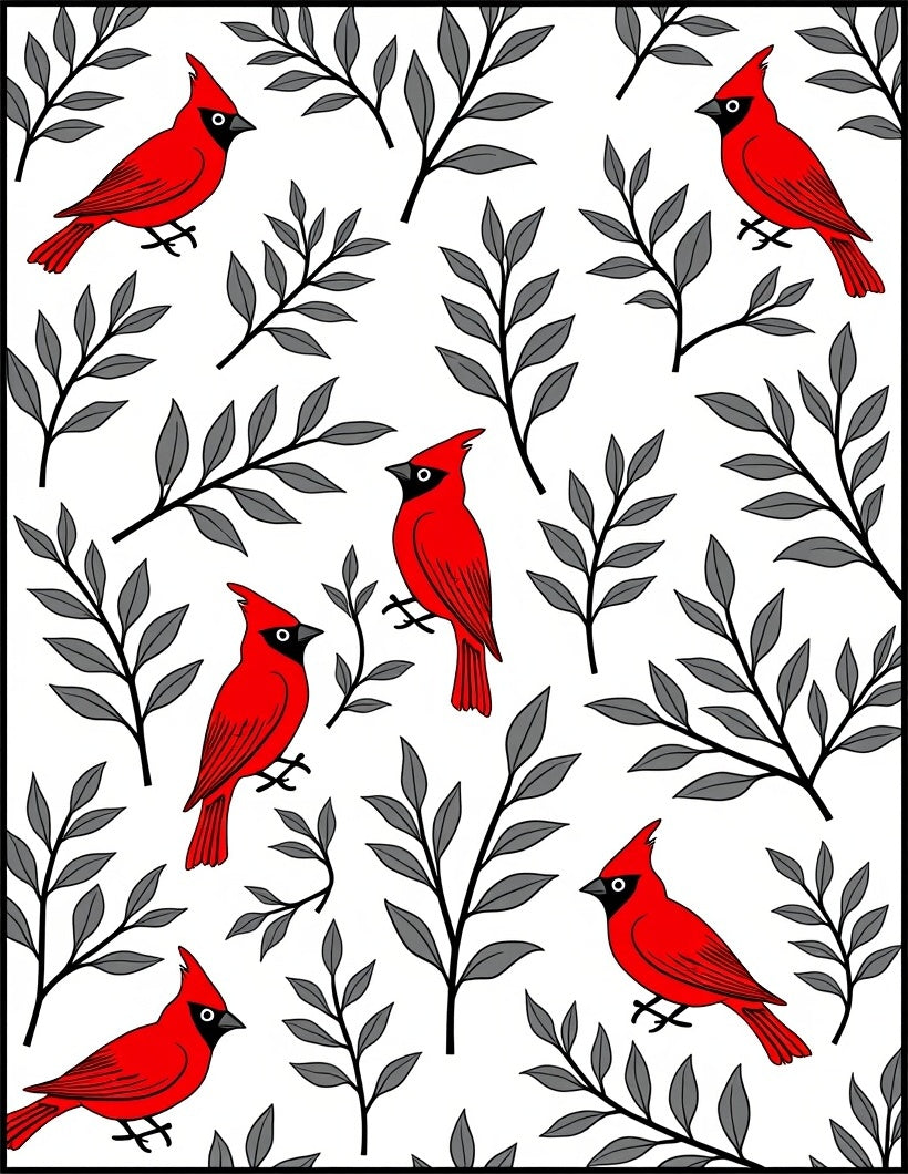 Red Cardinal Floral Twig Rapport Rug