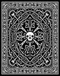 Gothic Skull Floral Black and White Rug
