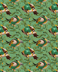 Whimsical Green Duck Foliage Repetition Rug