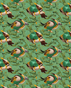 Whimsical Green Duck Foliage Repetition Rug