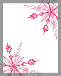 Vibrant Pink Floral Corner Medallion Rug