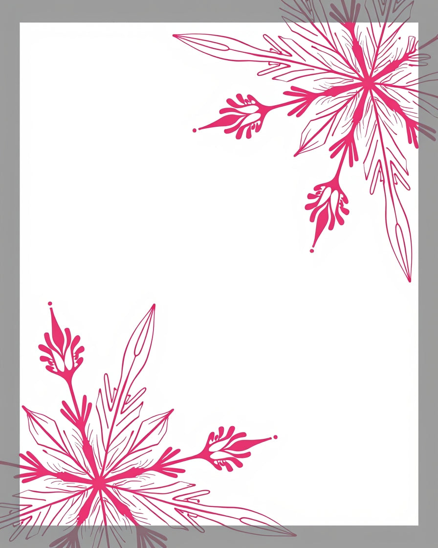 Vibrant Pink Floral Corner Medallion Rug
