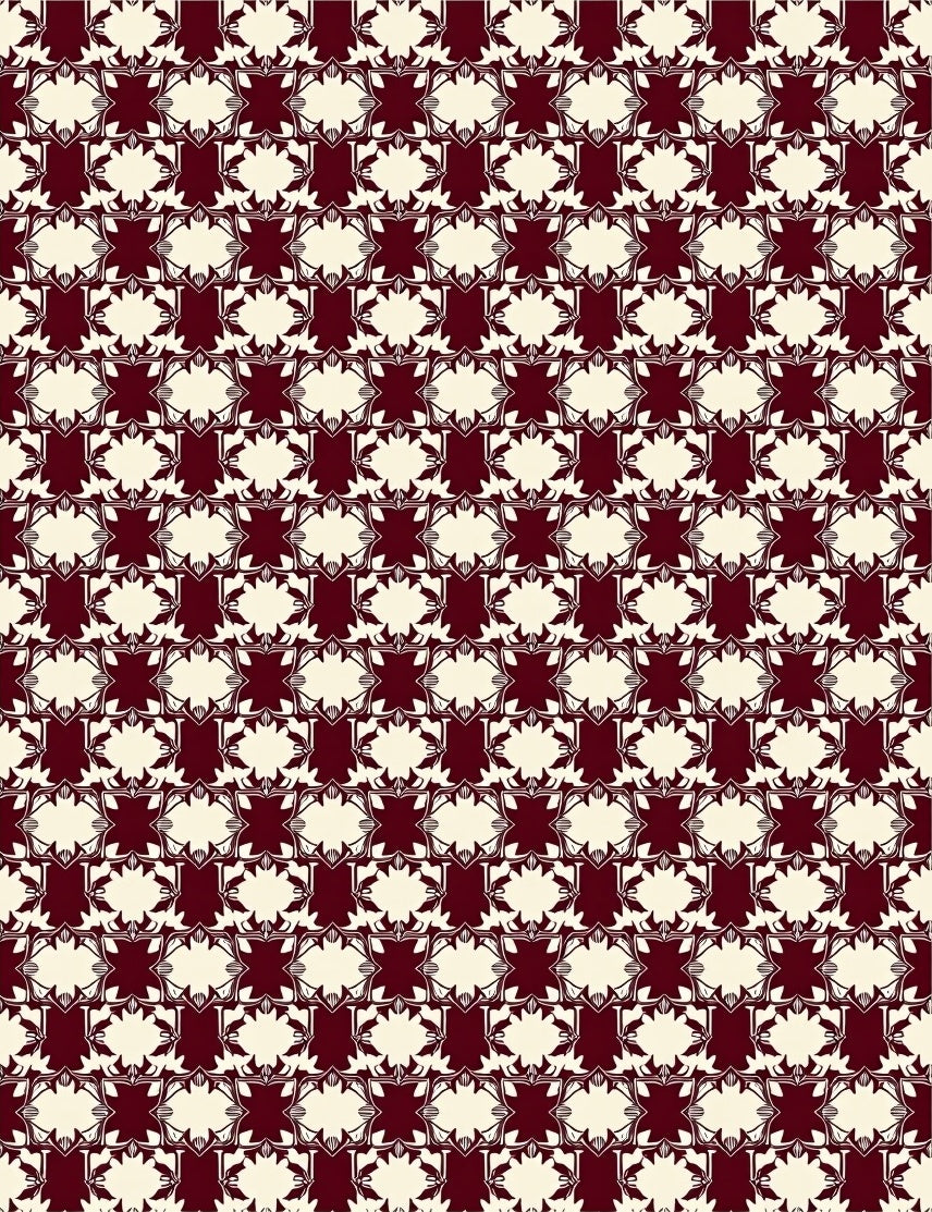 Crimson Cream Interlocking Star Rug