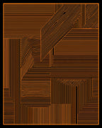 Orange Geometric Abstract Line Rug
