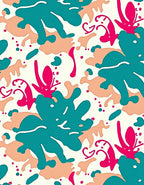 Teal Coral Pink Abstract Splatter Rug
