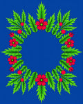 Vibrant Red Floral Wreath Greenery Rug
