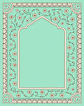 Pastel Mint Vine Floral Arch Frame Rug