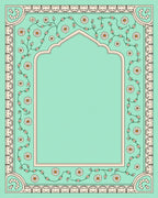 Pastel Mint Vine Floral Arch Frame Rug