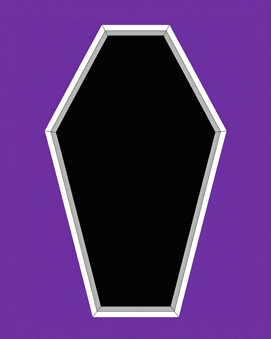 Purple Black Coffin Geometric Statement Rug