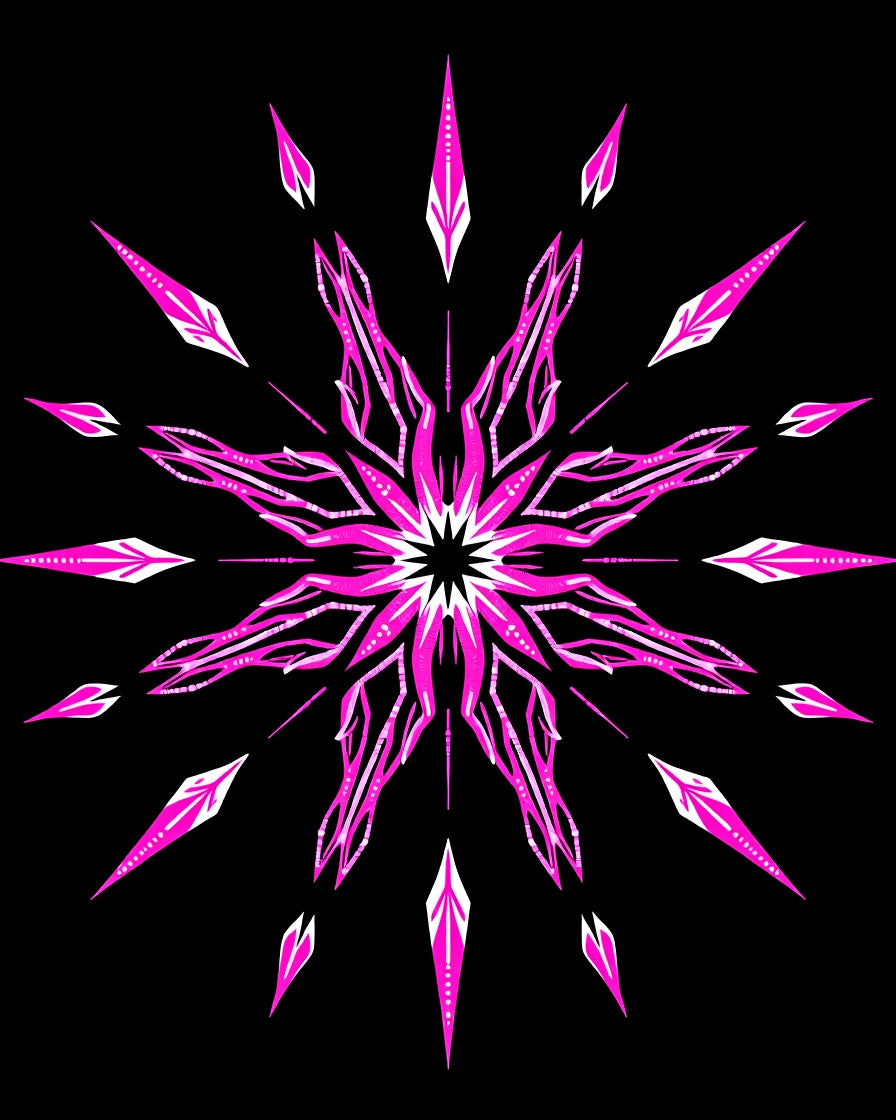 Vibrant Pink Starburst Bloom Rug