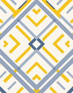 Mid Century Geometric Diamond Overlay Rug