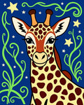 Whimsical Giraffe Starry Night Vines Rug