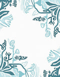 Aqua Teal Art Nouveau Floral Rug