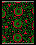 Vibrant Red And Green Floral Burst Rug