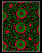 Vibrant Red And Green Floral Burst Rug