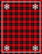 Classic Red Black Plaid Snowflake Rug
