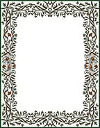Green And Brown Botanical Vine Border Rug