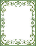 Emerald Art Nouveau Swirl Frame Rug