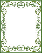 Emerald Art Nouveau Swirl Frame Rug