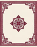 Rich Burgundy Ornate Scrollwork Centerpiece Rug