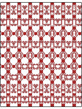 Bold Crimson Repeating Geometric Motif Rug
