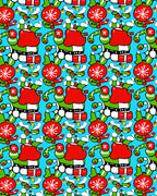 Whimsical Red Green Elf Christmas Rug