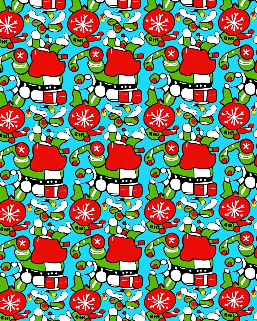 Whimsical Red Green Elf Christmas Rug